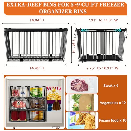 Large Freezer Organizer Bins for 5 to 9 Cu.Ft,Leak-Proof Bottom，3 - Image 5