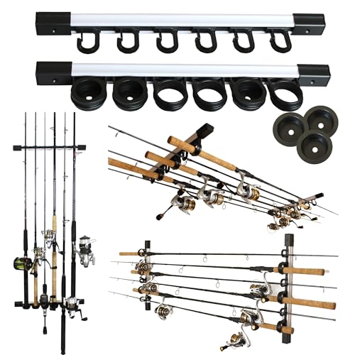 Rush Creek Creations 6 Rod Fishing Pole Holder for Garage - Image 2