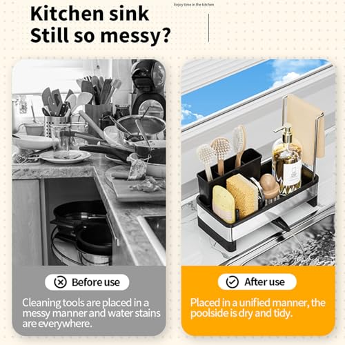 Sponge Holder for Kitchen Sink,Sink Caddy Organizer - Image 4
