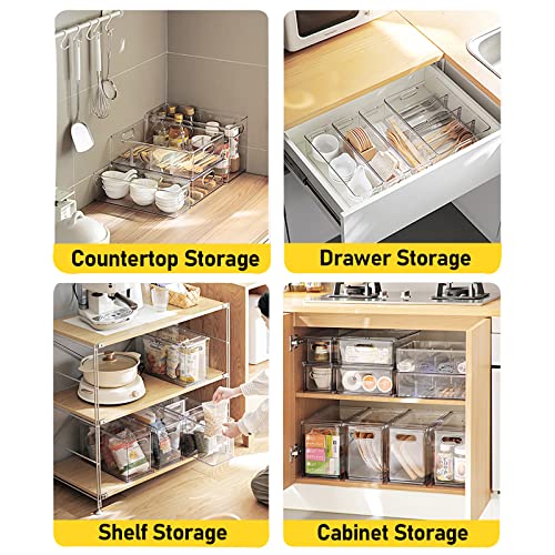3 Pack Refrigerator Organizer Bins with Pull-out Drawer Stackable - Image 7