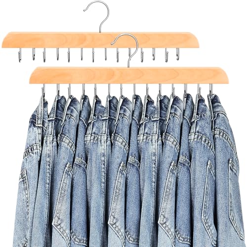 Jean Hangers for Closet, 14 Wood Jeans Hooks Space S | All Products - Image 2
