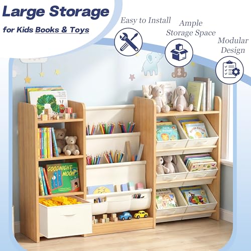 Kids Bookshelf and Toy Storage, Large Toy Storage Chest - Image 7