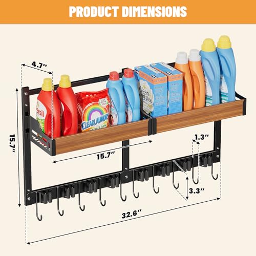 Broom Holder Wall Mount, Broom and Mop Organizer Wall - Image 4