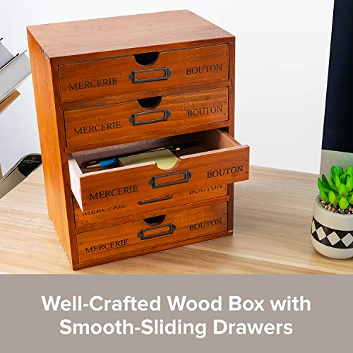 Vintage 5-Drawer Wooden Desk Organizer - Craft Storage - Image 6
