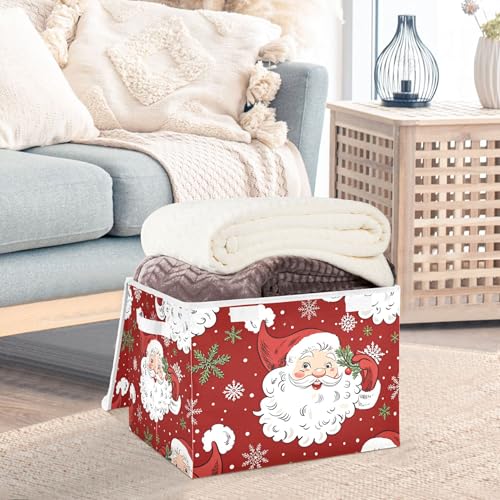 Christmas Santa Claus Storage Bins with Lids and Carrying - Image 3