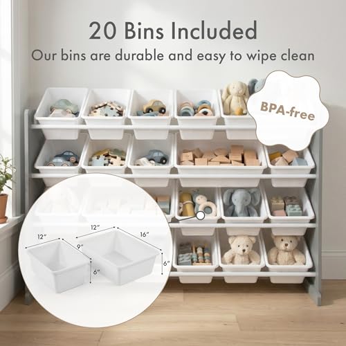 Humble Crew Kids Toy Organizer with 20 Bins, 4 Tier Storage - Image 4