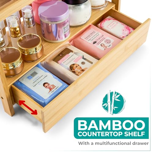 Sorbus Matcha Station Shelf, Bamboo (17" x 6.5" x 12.6") - Image 5