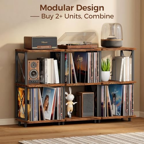 Portin Record Player Stand with Vinyl Storage 3-Tier - Image 6