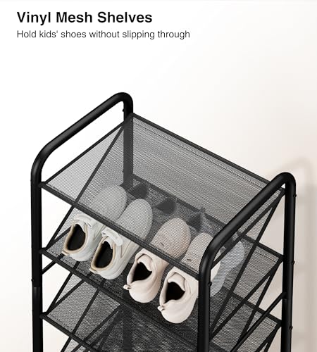 Double-Sided Narrow Shoe Rack with Lockable Wheels, 8-Tier - Image 6