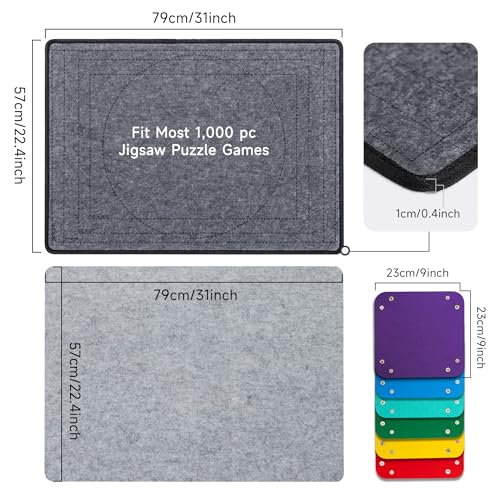 Becko US 1000 Piece Foldable Puzzle Board with 6 Sorting Trays & - Image 4