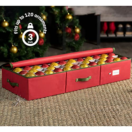 ZOBER Underbed Christmas Ornament Storage Box - Stores 120 - Image 4