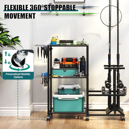 TC-HOMENY Fishing Rod Holders for Garage with Lockable - Image 6