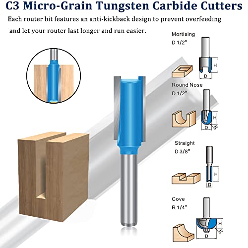 TAIWAIN 1/4 Shank Router Bit Set 41 PCS, Round Over | All Products - Image 3