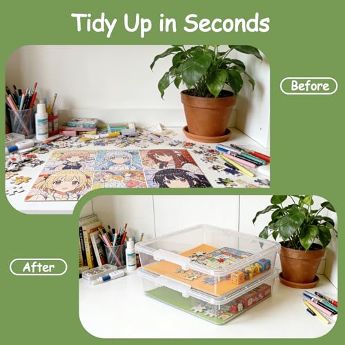 4 Pack Board Game Storage, Large Plastic Storage Bins - Image 5