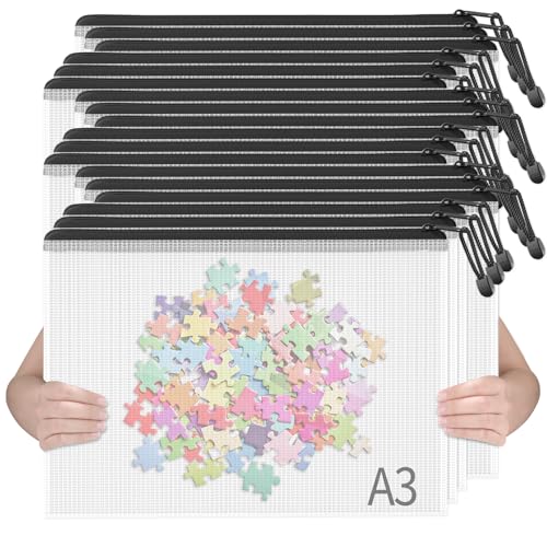 SUNEE 18pcs Plastic Mesh Zipper Pouch, A3 - Image 2