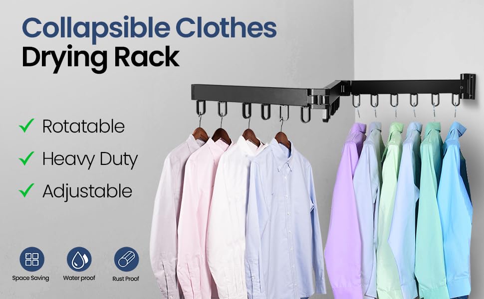 Foldable Wall Mounted Clothes Drying Rack – Heavy Duty - Image 4