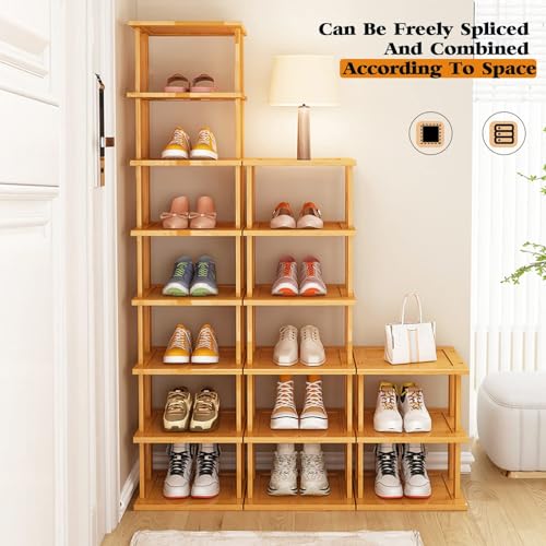 Vertical Shoe Rack,Tall Narrow Shoe Shelf Organizer Entryway Shoe - Image 5