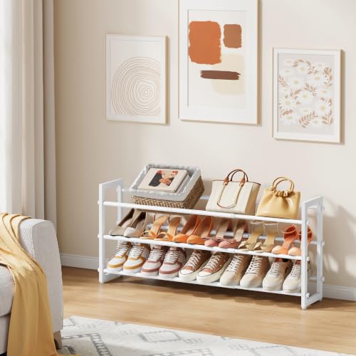 FAVOOSTY 3-Tier Expandable Shoe Rack, Adjustable Shoe Shelf - Image 3