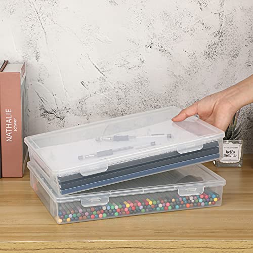 BTSKY Clear Plastic Storage Box with Flap Lid, Multipurpose Craft - Image 3