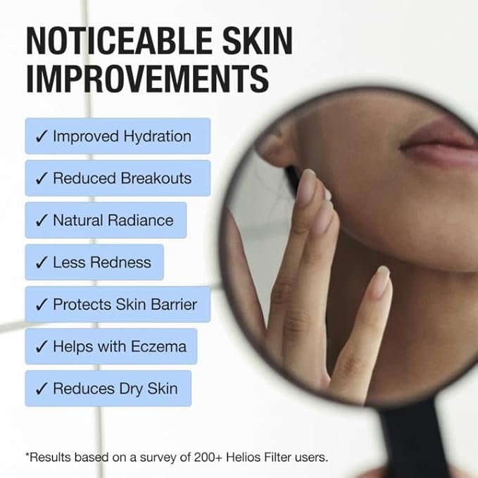 Helios Skincare Filter, Bathroom Sink Faucet Filter, For Women/Men all Ages, Removes Chlorine 99%, Hydrate Skin, Vitamin-C Infused, Advanced Filtration, Clinically Tested (Black)