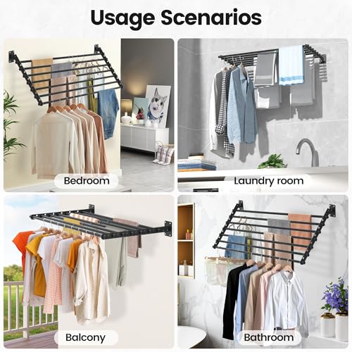 Wall Mounted Clothes Drying Rack 28 Inch – | Laundry & Clothing - Image 8