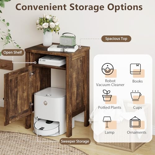 Giantex Robot Vacuum Storage Cabinet, Farmhouse End Table - Image 5