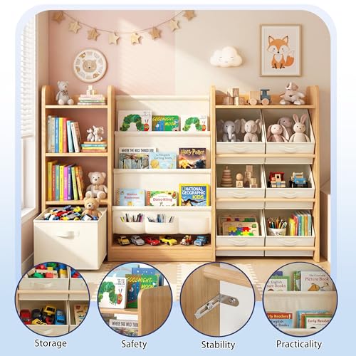 Kids Bookshelf and Toy Storage, Large Toy Storage Chest - Image 5