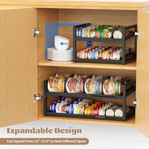 2-Tier Can Organizer for Pantry, Expandable Length Can Rack - Image 5