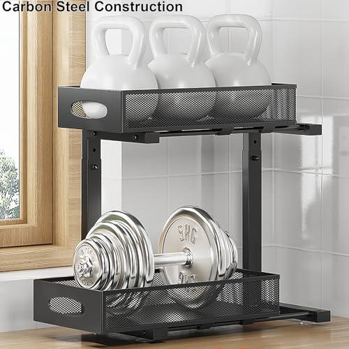 Under Sink Organizer, 2-Tier Pull Out Cabinet Storage, Black - Image 3