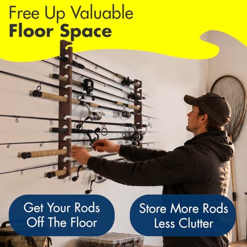 Rush Creek Creations 12-Rod Wall/Ceiling Fishing Rack - Image 4