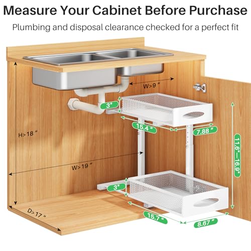 Under Sink Organizer, 2 Tier Pull out Cabinet Organi | Under Sink Stor - Image 3