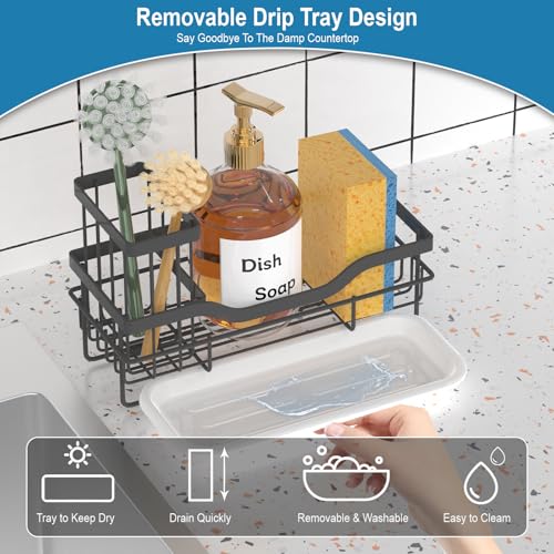 Sponge Holder for Kitchen Caddy Sink Organizer, Multifunctional - Image 5