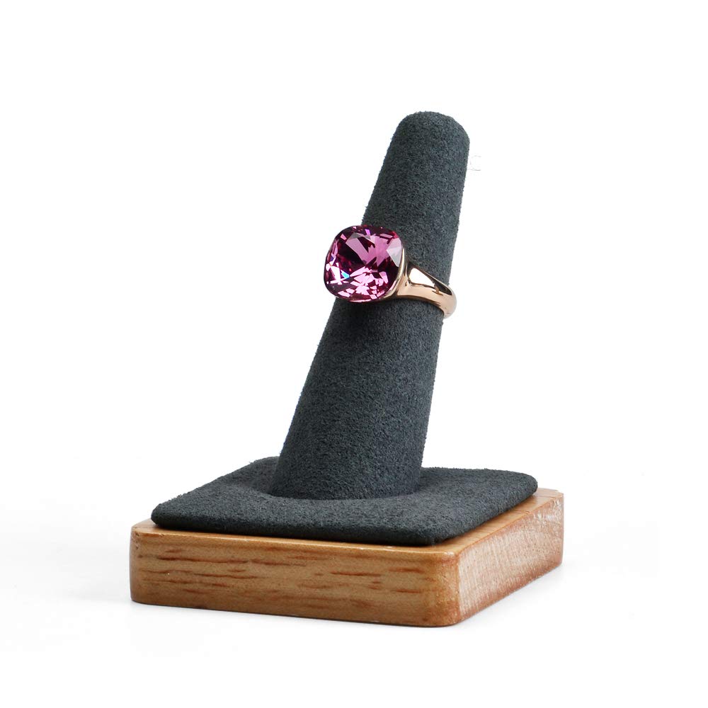 Oirlv Single Finger Wooden Ring Display Stand Jewelry Showcase - Image 1