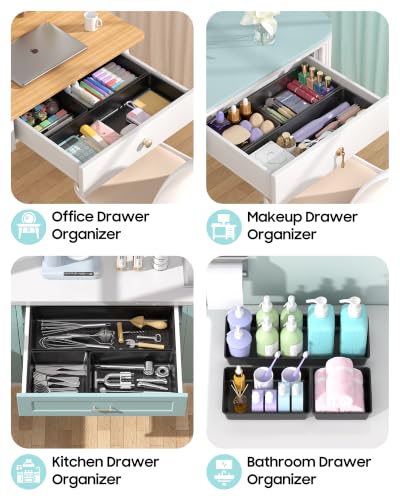 10 Pack Large Size Plastic Drawer Organizers Set, 3 Sizes Desk - Image 6