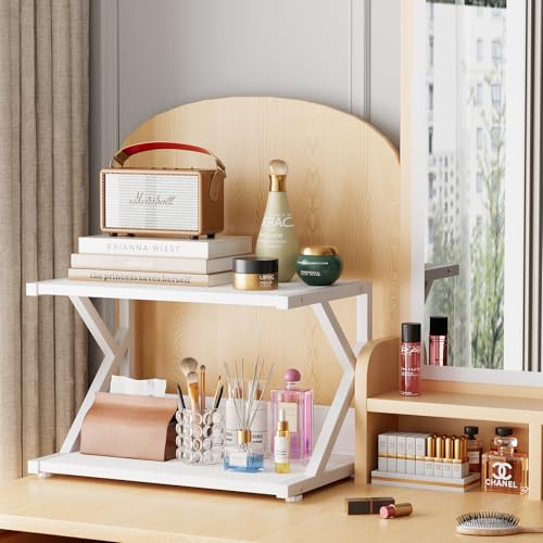 aboxoo Desktop Printer Stand with 2 Tier Wood Storage - Image 7