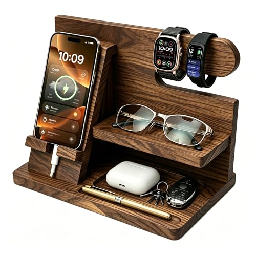Gifts for Men Wood Phone Docking Station Birthday Gift for Men - Image 2
