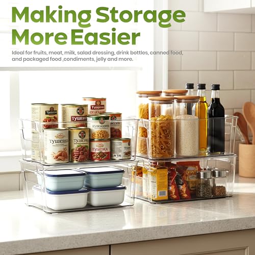 Utopia Home Plastic Stackable Storage Bins for Fridge, 8 Pack - Image 4
