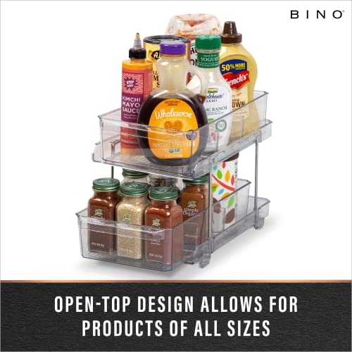 BINO 2 Tier Clear Storage Organizer with Dividers | Slide Out - Image 5