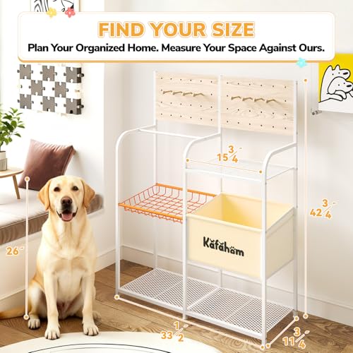 Dog Toy Basket with Pegboard, Dogs Toy Bin with Storage Organizer - Image 3