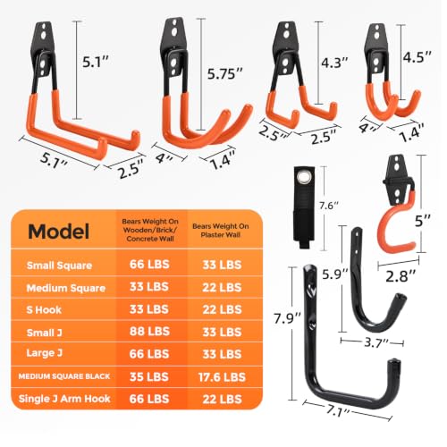 Garage Storage Hooks 18 Pack Heavy Duty Garage Hooks Wall - Image 3