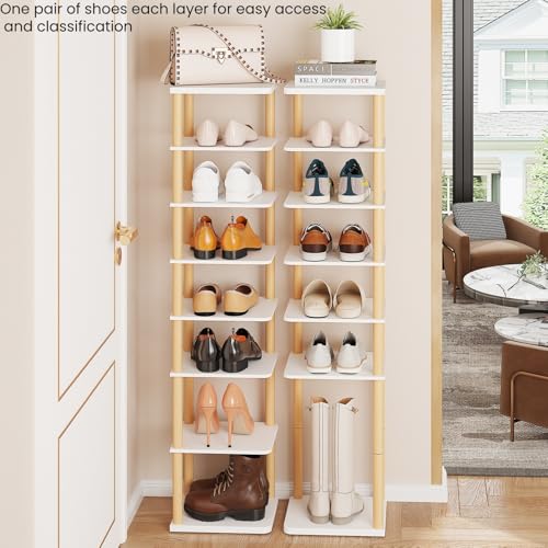 8 Tiers Vertical Shoe Rack, Tall Narrow Shoe Tower - Image 5