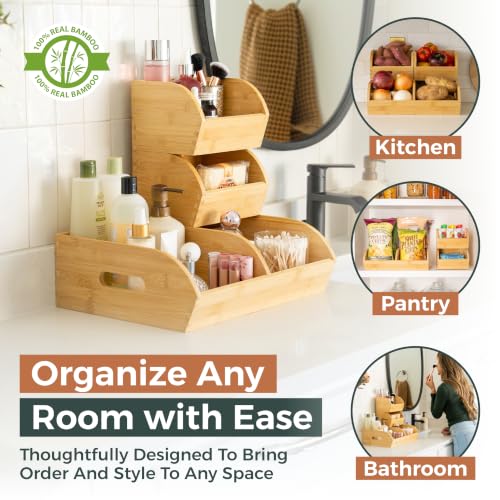 Potato and Onion Storage Bin, Stackable Bamboo Pantry - Image 7