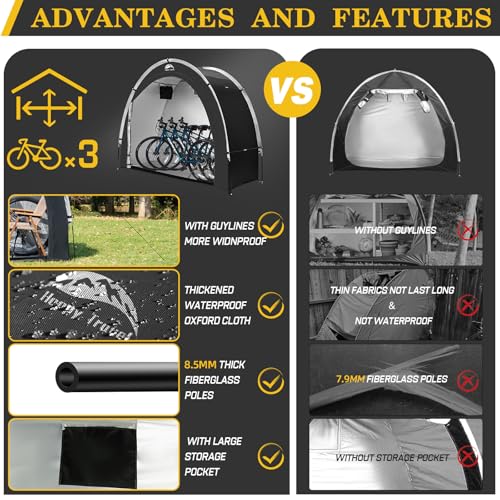 Bike Storage Shed Tent, Outdoor Portable Bicycle Storage Sheds - Image 3