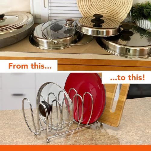 Spectrum Kitchen Cabinet Organizer Rack for Pots Pans and Lids - Image 5
