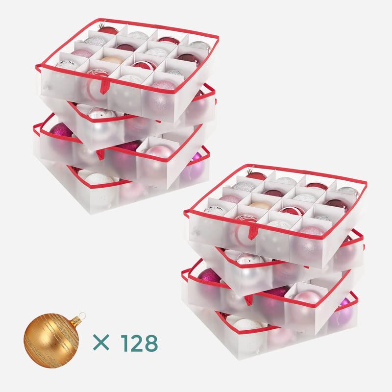 SONGMICS Large Christmas Ornament Storage Box, with 128 Slots - Image 6
