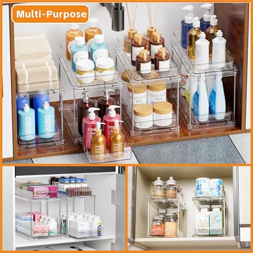 Yieach 4 Pack Under Sink Organizers and Storage,Clea | Under Sink Stor - Image 3