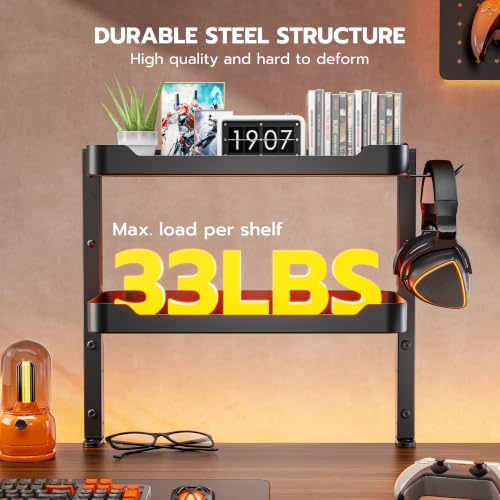 ARES WING 2-Tier 16 inch Clamp On Desk Shelf, Above - Image 4