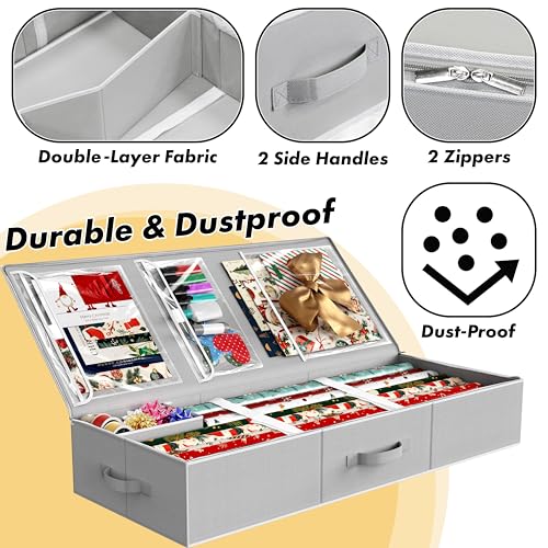 Simple Houseware 41.5" Wrapping Paper Organizer, Fits 40 Rolls - Image 5