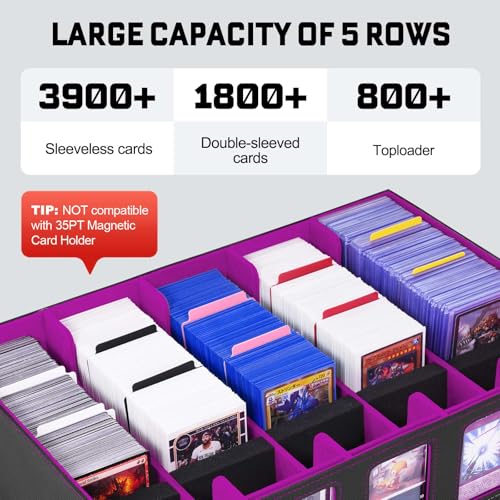 ZLCA Trading Card Storage Box 5-Row with Handle, MTG Storage Box - Image 4