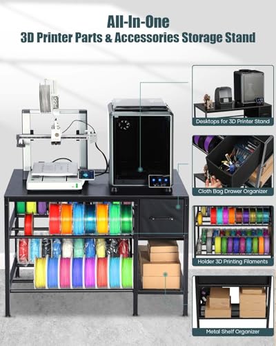 AHOWPD 3D Printer Table with Filament Storage Rack & - Image 5
